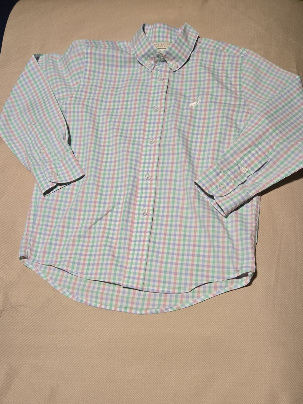 THE BEAUFORD BONNET CO Boy's Plaid Button-Down Shirt in Pastel Colors Size 4T